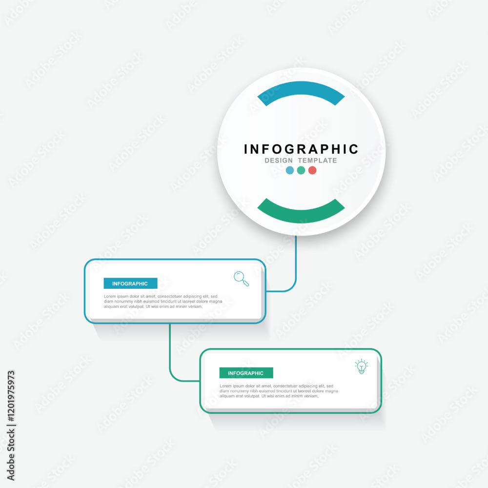 Poster infographic 2 options design elements for your business data. vector illustration