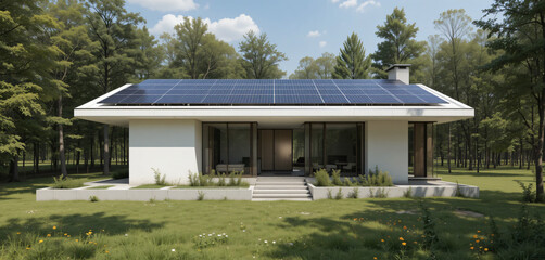 SOLAR PANEL SYSTEM ON ROOF TOP OF HOUSE 