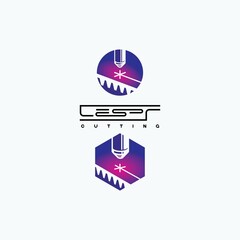 
The illustration consists of a laser cutting nozzle in the form of a symbol or logo. Laser cutting engraving