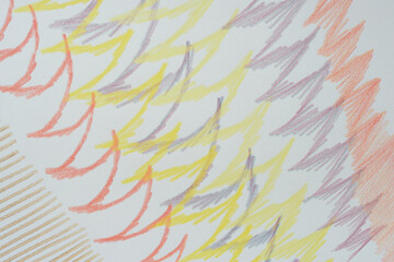 serrated, zig zag, or scalloped lines on paper