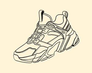 Modern sneaker sketch