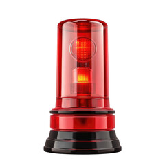  Red siren light on transparent background.