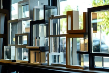 Fototapeta premium Glass Frame Display Showcase Architectural Design
