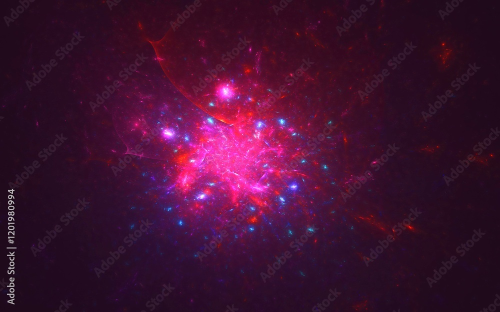Wall mural 3d rendering abstract fractal light background