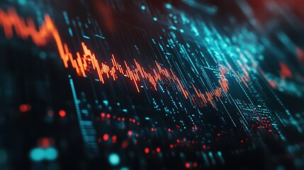 Close up of binary code displayed on a digital screen in monochrome format