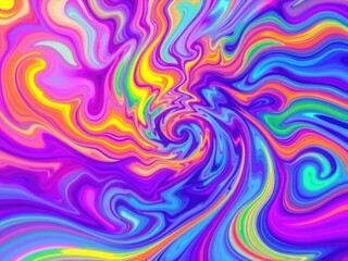 Fototapeta premium Abstract fractal vortex with vibrant colors swirling in a mesmerizing pattern, vortex, psychedelic, flow