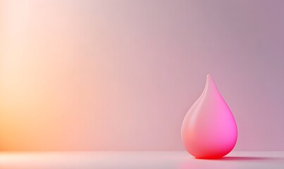 Fototapeta premium Pink droplet on light background.