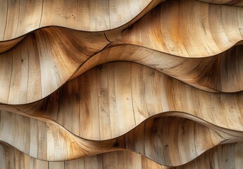Elegant and Textured Wooden Surface with Flowing Waves and Natural Grain Patterns in a Warm Color Palette Demonstrating Artistic Craftsmanship and Modern Design Aesthetic