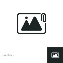 Image Attachment icon isolated on white background. Vector illustrations are made with vector-based software, not AI generated results.