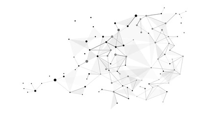 Abstract quantum global data network background, wireframe connected dots and triangle polygonal for worldwide business and internet technology vector illustration concept, internet of things