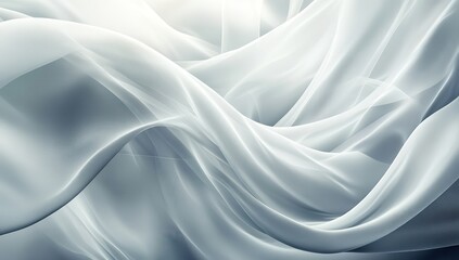 Obraz premium Elegant Flowing White Fabric Drapery Creating Soft Curves and Delicate Textures in a Dreamy Abstract Background Scene for Artistic and Modern Designs