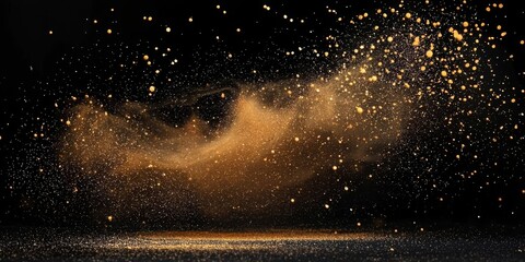 An abstract representation of brown splatter art and smoke elements.