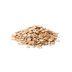 Oatmeal Grains: Close-up shot of a pile of raw rolled oats, highlighting their natural beige color and textured surface. This image evokes a sense of wholesomeness and nutritious goodness.