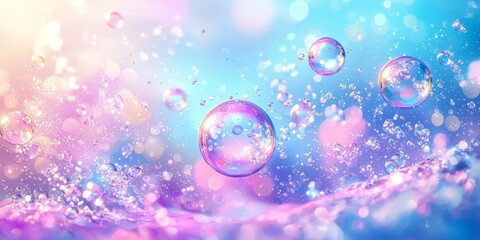 A mesmerizing collection of floating water bubbles.