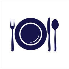 Plate, fork and knife icon concept. Plate, fork and knife vector linear illustration, symbol, sign, plate knife fork icon, fork plate icon Eps10, plate fork icon