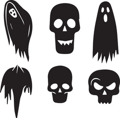 set of halloween skulls