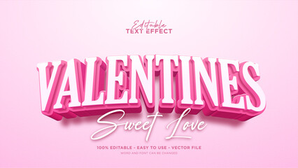 Editable valentine's day 3d text effect, love text style effect