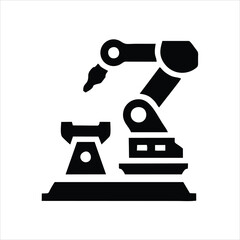 Robotic arm icon vector in modern flat style for web, graphic and mobile design. Robotic arm icon vector isolated on white background. Robotic arm icon