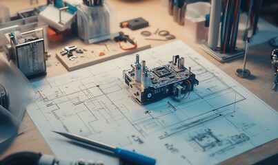 Prototype Circuit Board Assembly on Desk