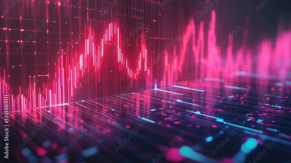 Poster abstract red and blue background with parallel lines creating a modern and dynamic visual effect