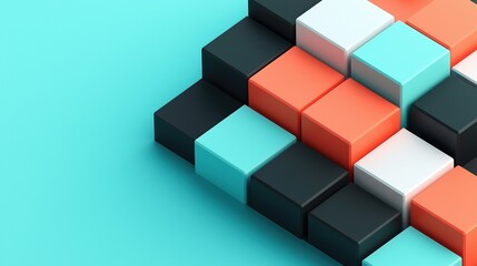 Obraz premium Abstract minimalist blocks with subtle shadows modern design digital art creative space top-down view visual balance and aesthetics