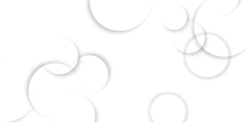 Obraz premium modern abstract white bubble background with circles. banner pattern with copy space abstract blank geometric circle abstract white background with circles cut out drop shadow background.