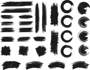 Black brush strock set 