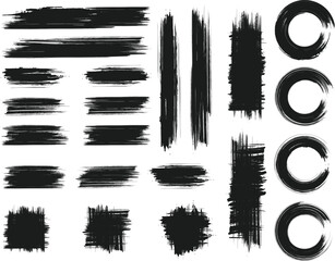 Black brush strock set 