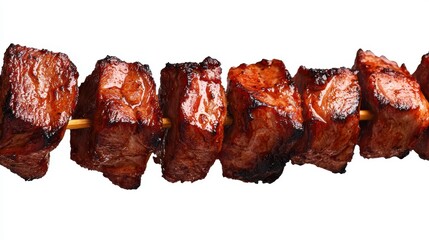 Juicy Grilled Skewers of Tender Meat Perfectly Glazed and Cooked