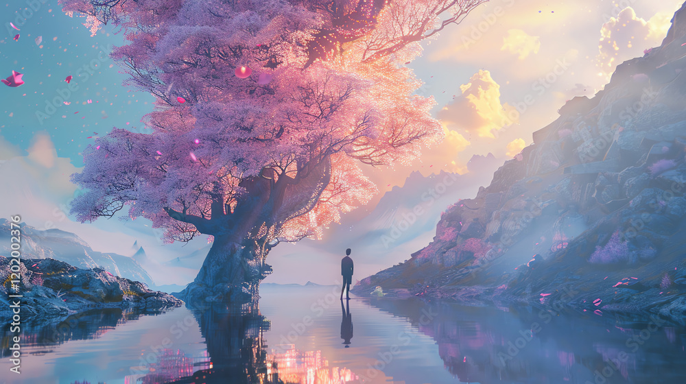 Fototapete transform a whimsical psychological concept into a mesmerizing cg 3d rendering envision a surreal la