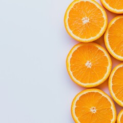 Fototapeta premium A close up of several oranges, one of which is cut in half