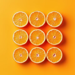Fototapeta premium A close up of a bunch of oranges arranged in a square