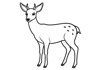 Deer Silhouette Illustration on White Background