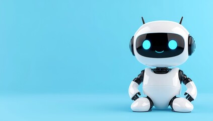 Chatbot utilizing ChatGPT for stock content creation concept, business communication, copywriting, process automation, robotic assistant, chatbot character, machine learning, and marketing.