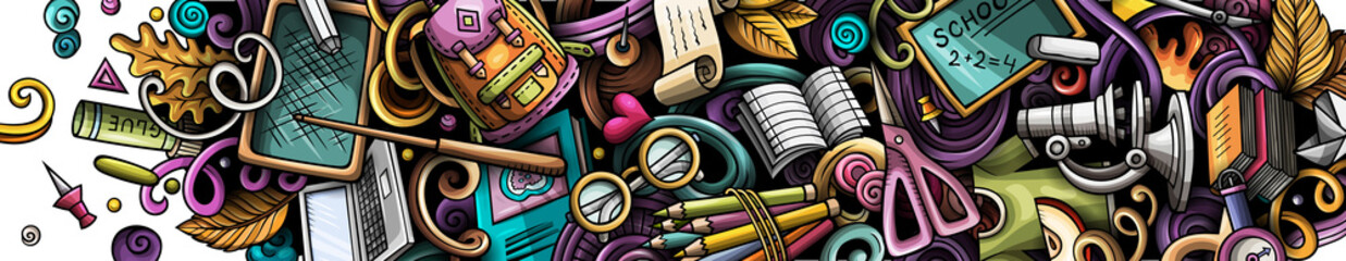 Back to School cartoon banner