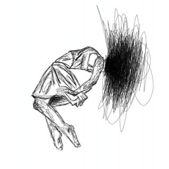 Scribble art gril depression  © Dani
