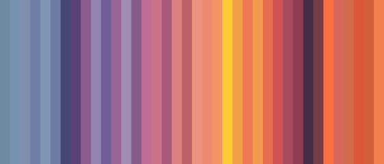 pattern of vertical stripes in a gradient of hues, ranging from cool blues and purples to warm yellows and oranges