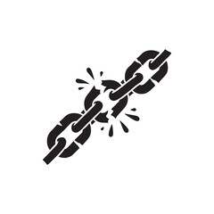 Broken chain silhouette ,vector