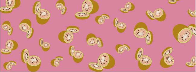 Kiwi Fruit and Citrus Combo Seamless Pattern for Fresh Themes
