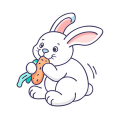 rabbit chewing toy icon, rabbit chewing toy vector illustration-simple illustration of rabbit chewing toy, perfect for rabbit chewing toy logos and icons