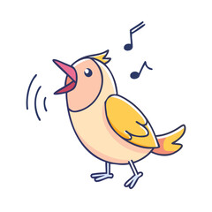 bird singing icon, bird singing vector illustration-simple illustration of bird singing, perfect for bird singing logos and icons