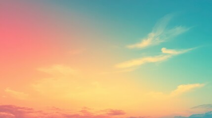 Fototapeta premium Serene Sunset Sky Pastel Hues Soft Clouds Peaceful Atmosphere