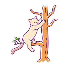 cat climbing tree icon, cat climbing tree vector illustration-simple illustration of cat climbing tree, perfect for cat climbing tree logos and icons