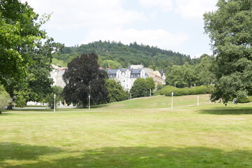 View of the park in the city of Marinsk Lzn, Czech or Marienbad, Czech