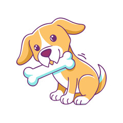 dog chewing bone icon, dog chewing bone vector illustration-simple illustration of dog chewing bone, perfect for dog chewing bone logos and icons