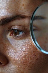 Professional care: dermatologist performing a skin examination