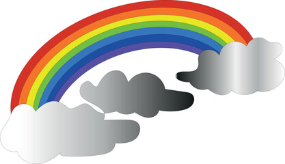 Rainbow and cloud vector file