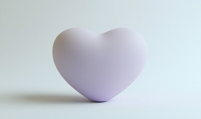 Fototapeta premium Soft lavender heart shape on white background.