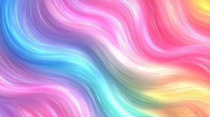 Obraz premium Abstract Pastel Rainbow Swirl Wave Background Texture Design Colorful Flowing Lines