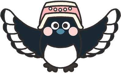 2025 새해 설날 을사년 까치 한복까치 전통 일러스트